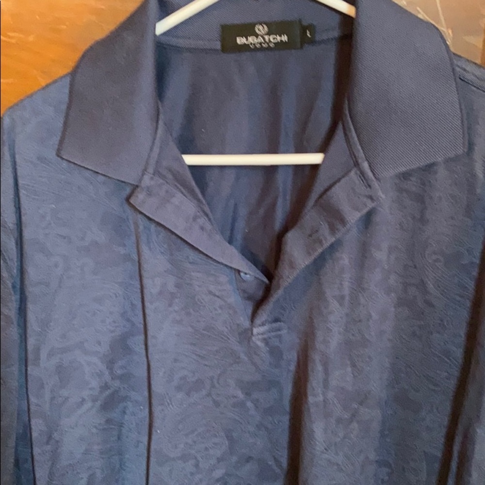 Bugatchi Uomo | Dark Blue Paisley Polo